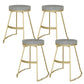 Nordic Style Bar-stool Round Seat Counter Bar Stool with Metal Legs for Home