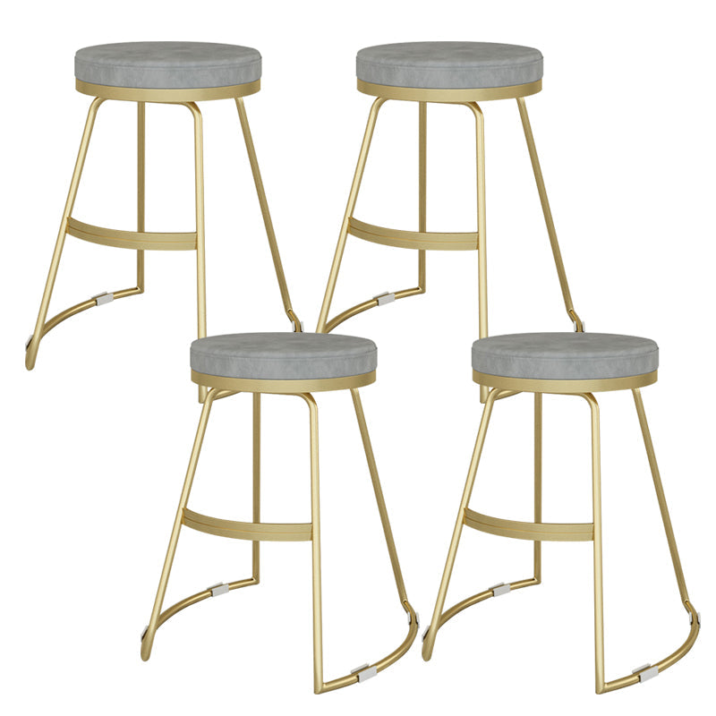 Nordic Style Bar-stool Round Seat Counter Bar Stool with Metal Legs for Home