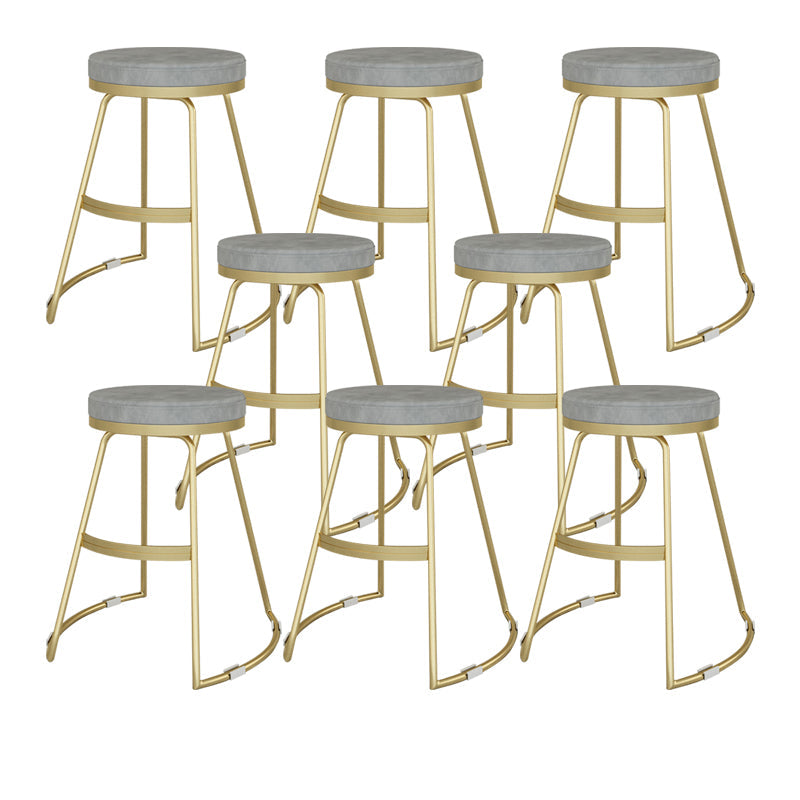 Nordic Style Bar-stool Round Seat Counter Bar Stool with Metal Legs for Home