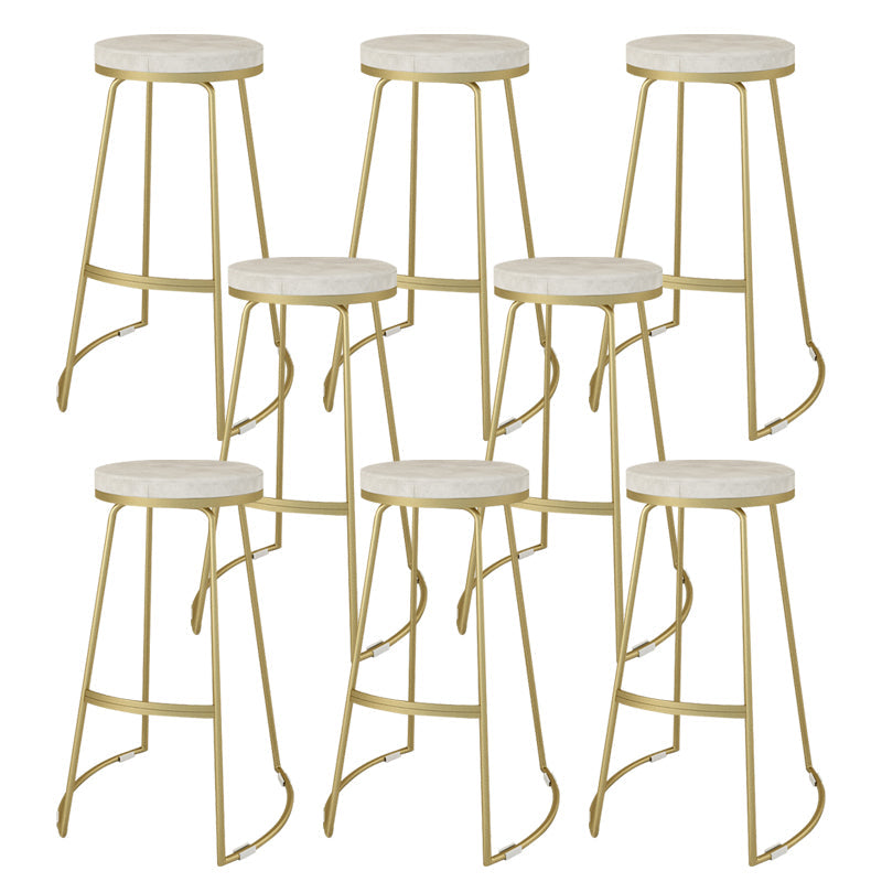Nordic Style Bar-stool Round Seat Counter Bar Stool with Metal Legs for Home