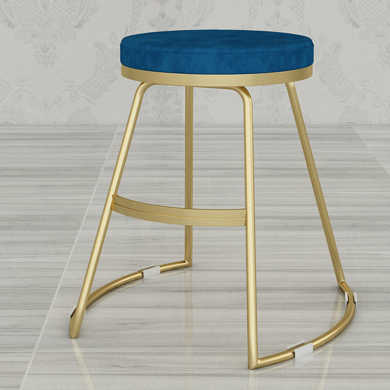 Nordic Style Bar-stool Round Seat Counter Bar Stool with Metal Legs for Home