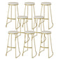 Nordic Style Bar-stool Round Seat Counter Bar Stool with Metal Legs for Home