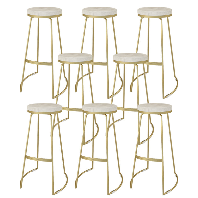 Nordic Style Bar-stool Round Seat Counter Bar Stool with Metal Legs for Home