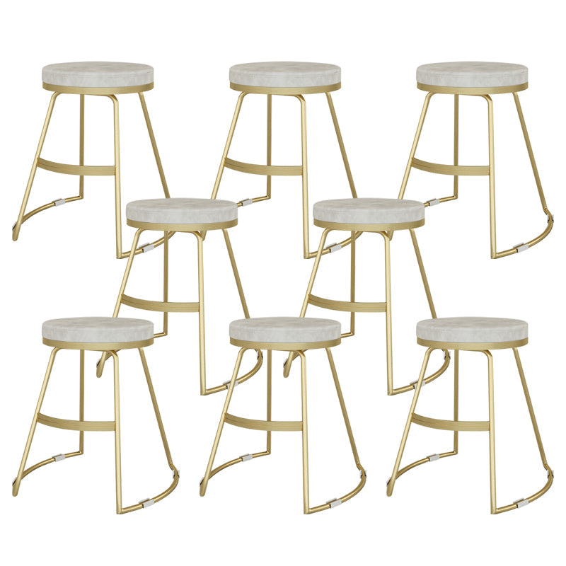 Nordic Style Bar-stool Round Seat Counter Bar Stool with Metal Legs for Home