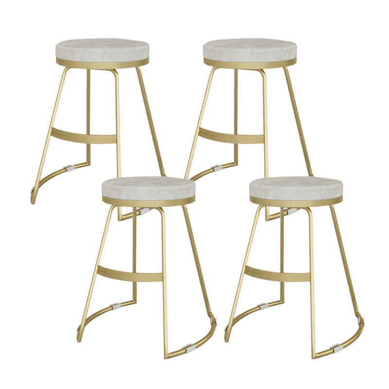 Nordic Style Bar-stool Round Seat Counter Bar Stool with Metal Legs for Home