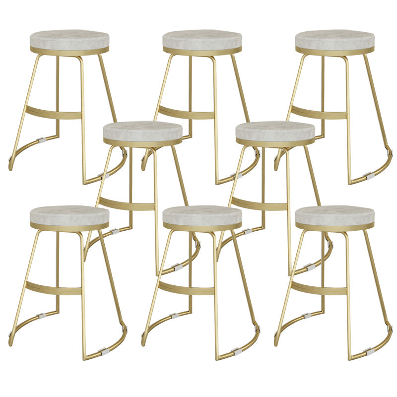 Nordic Style Bar-stool Round Seat Counter Bar Stool with Metal Legs for Home