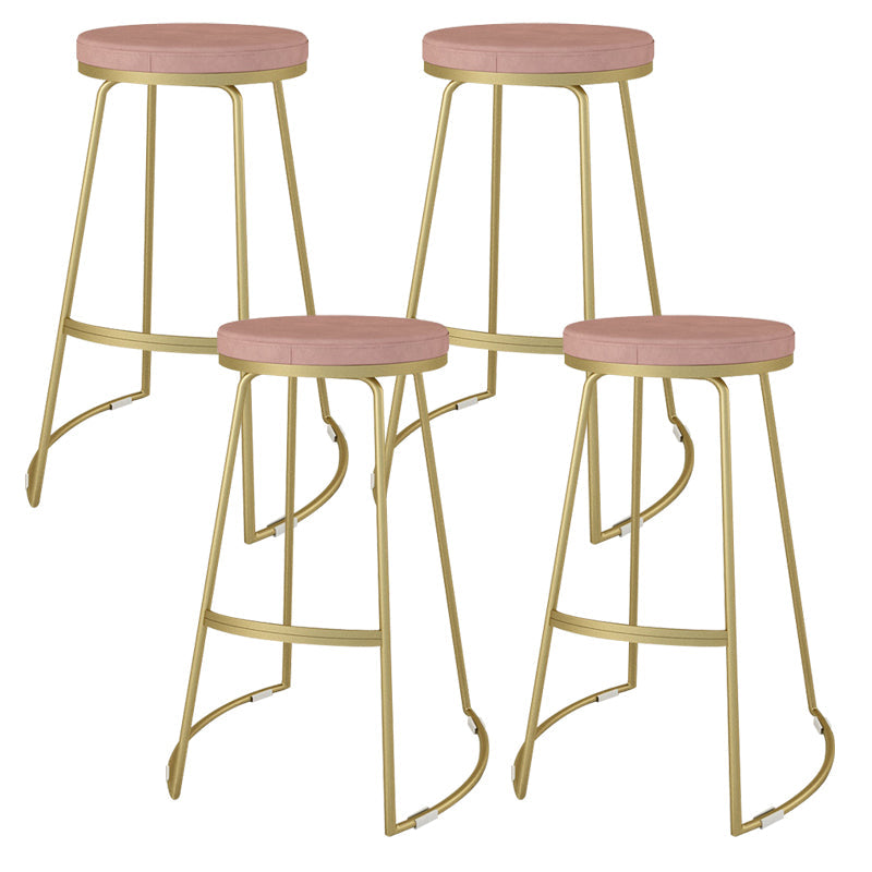 Nordic Style Bar-stool Round Seat Counter Bar Stool with Metal Legs for Home