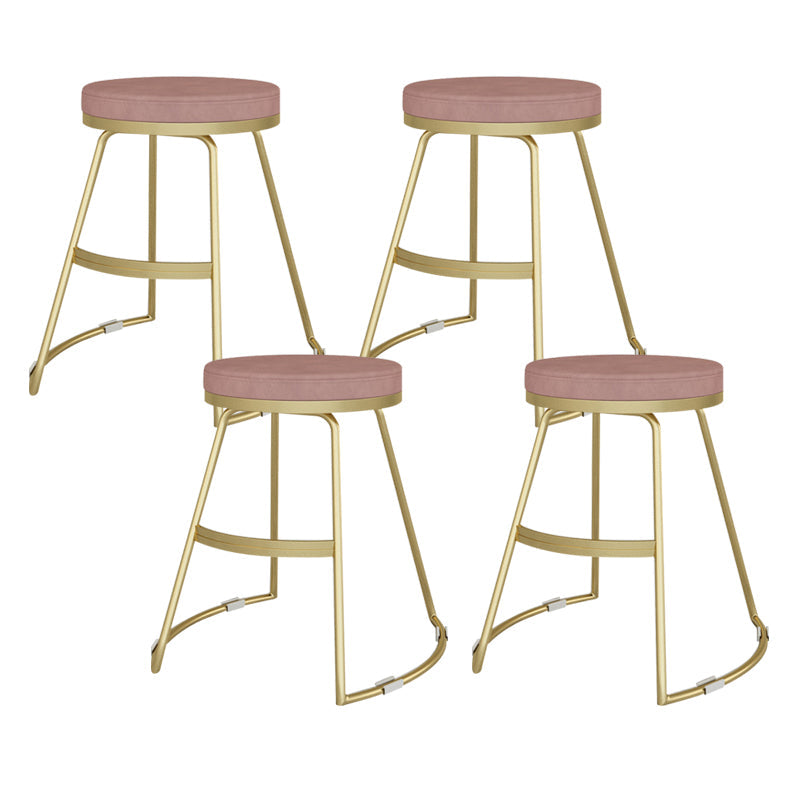 Nordic Style Bar-stool Round Seat Counter Bar Stool with Metal Legs for Home