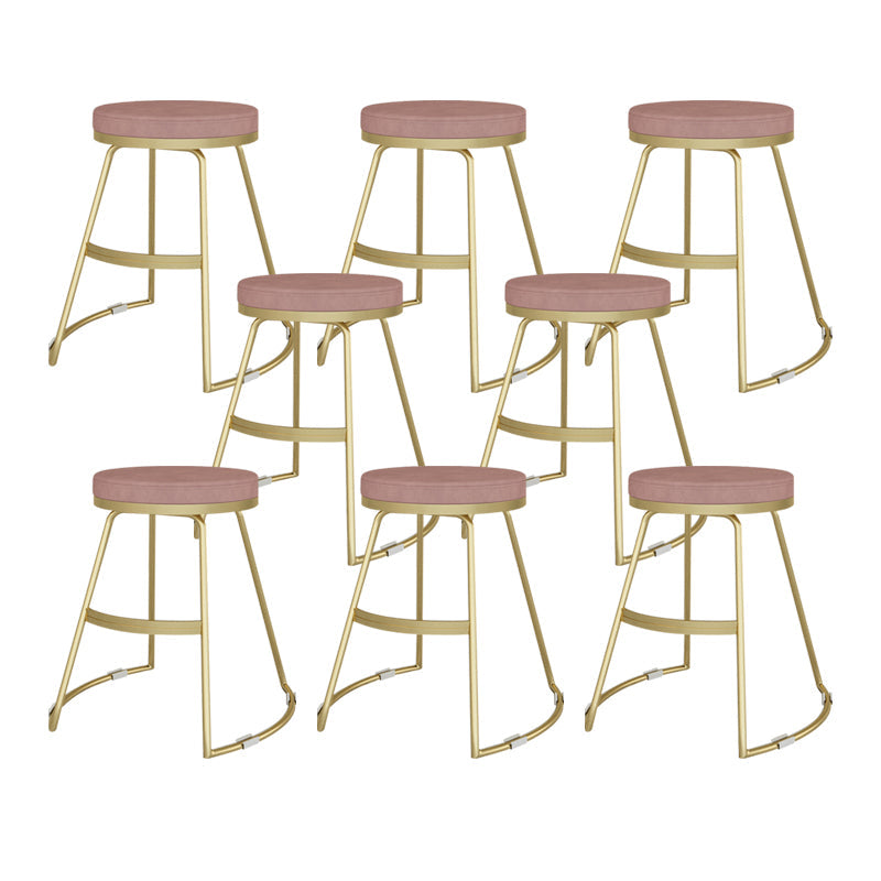 Nordic Style Bar-stool Round Seat Counter Bar Stool with Metal Legs for Home