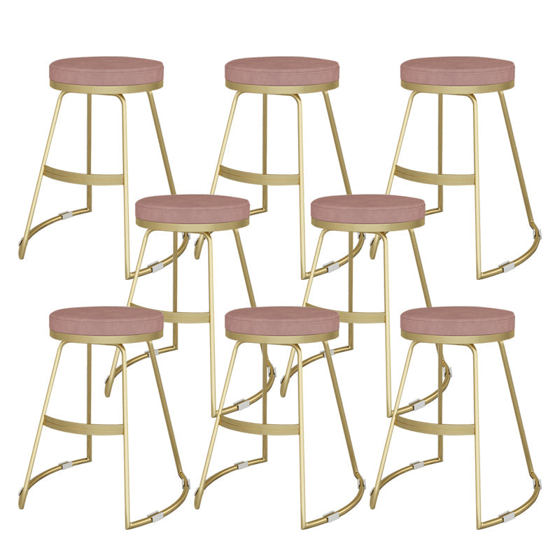 Nordic Style Bar-stool Round Seat Counter Bar Stool with Metal Legs for Home