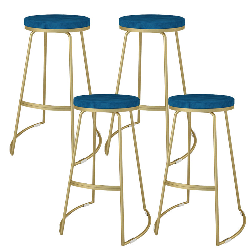 Nordic Style Bar-stool Round Seat Counter Bar Stool with Metal Legs for Home
