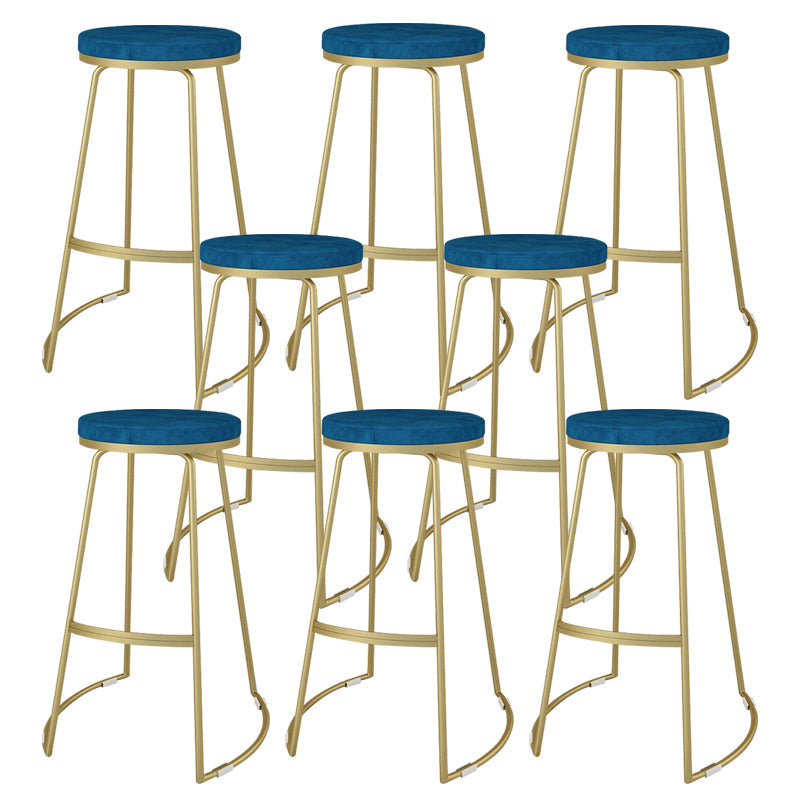 Nordic Style Bar-stool Round Seat Counter Bar Stool with Metal Legs for Home