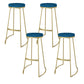 Nordic Style Bar-stool Round Seat Counter Bar Stool with Metal Legs for Home