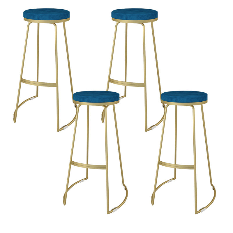 Nordic Style Bar-stool Round Seat Counter Bar Stool with Metal Legs for Home