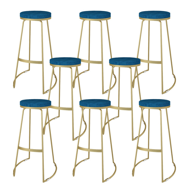 Nordic Style Bar-stool Round Seat Counter Bar Stool with Metal Legs for Home