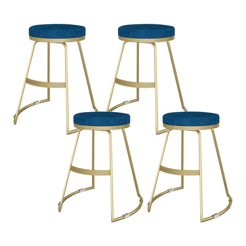 Nordic Style Bar-stool Round Seat Counter Bar Stool with Metal Legs for Home