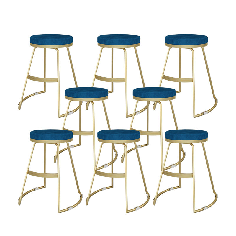 Nordic Style Bar-stool Round Seat Counter Bar Stool with Metal Legs for Home