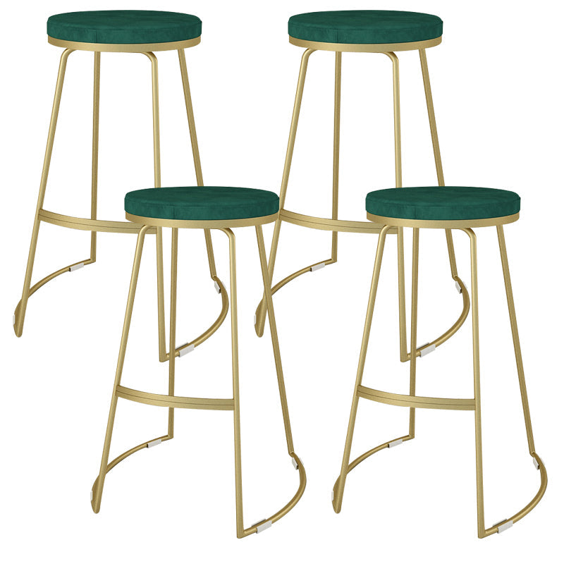 Nordic Style Bar-stool Round Seat Counter Bar Stool with Metal Legs for Home