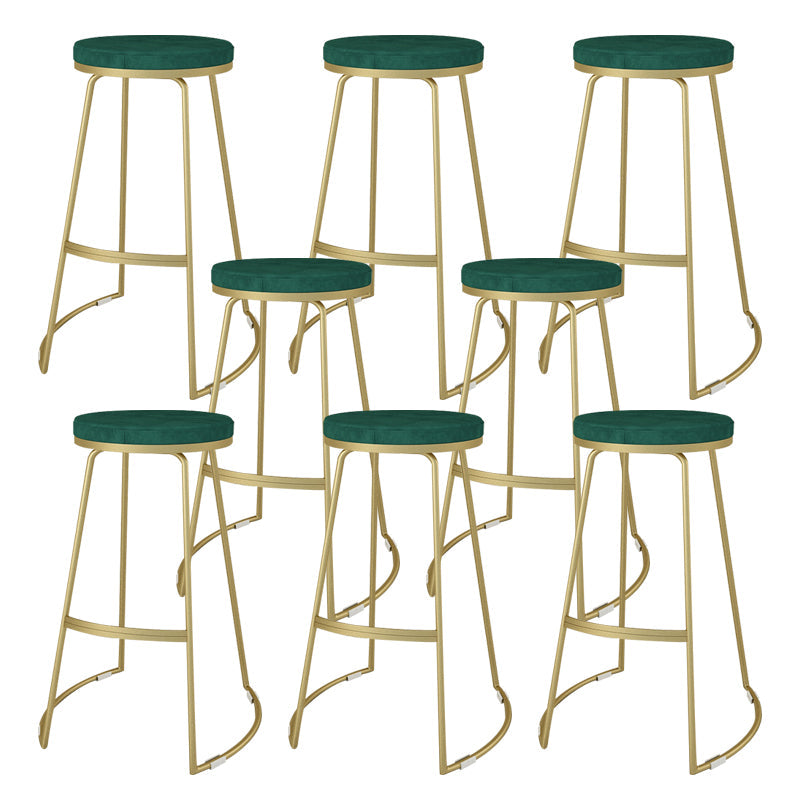 Nordic Style Bar-stool Round Seat Counter Bar Stool with Metal Legs for Home