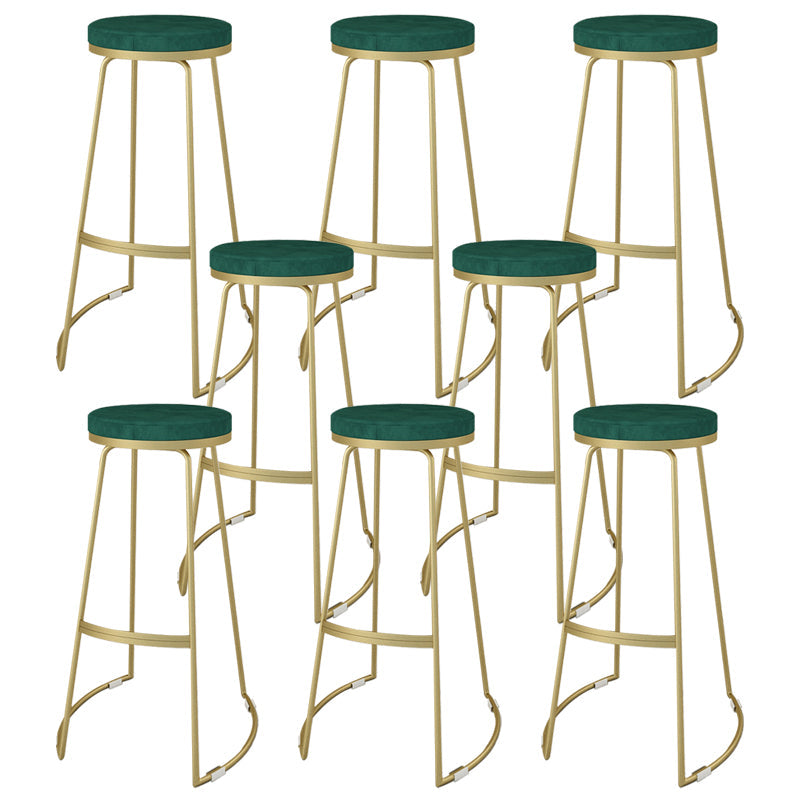 Nordic Style Bar-stool Round Seat Counter Bar Stool with Metal Legs for Home