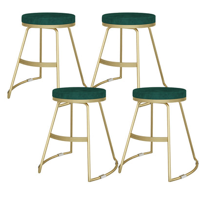 Nordic Style Bar-stool Round Seat Counter Bar Stool with Metal Legs for Home