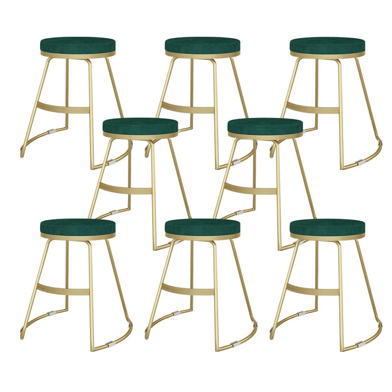 Nordic Style Bar-stool Round Seat Counter Bar Stool with Metal Legs for Home