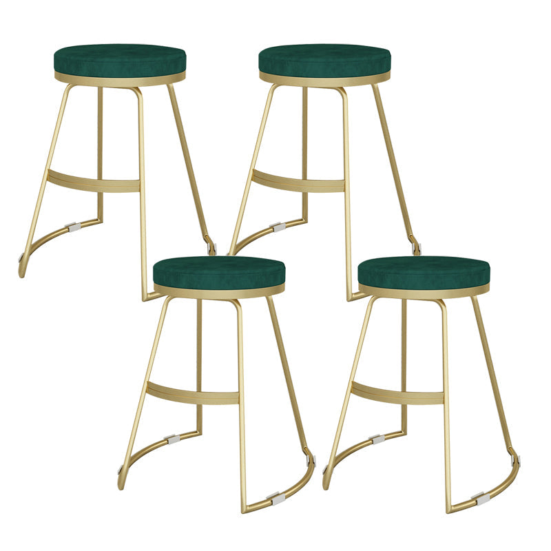 Nordic Style Bar-stool Round Seat Counter Bar Stool with Metal Legs for Home