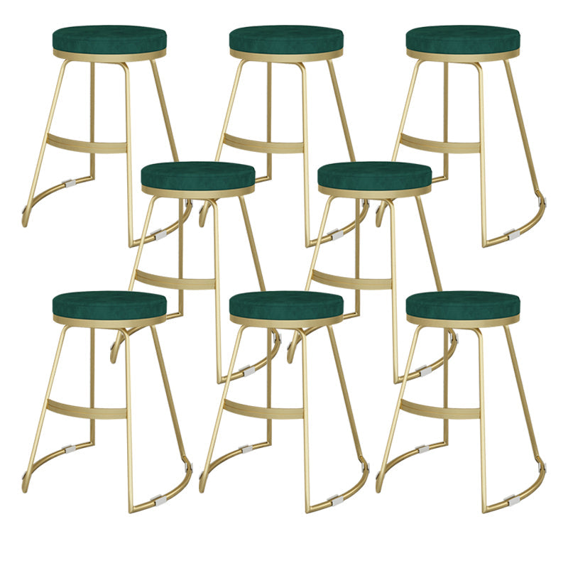 Nordic Style Bar-stool Round Seat Counter Bar Stool with Metal Legs for Home