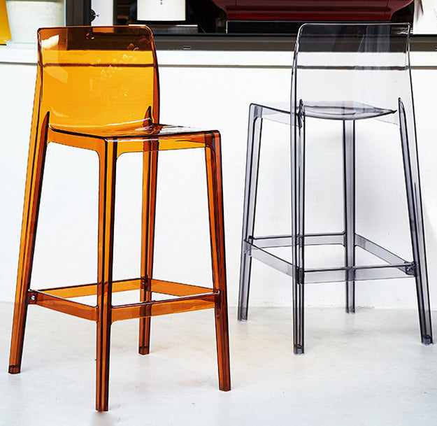 Industrial Plasticr Bar-stool Square Seat Counter Bar Stool with Plastic Legs Clearhalo 'Bar Furniture' 'Bar Stools' 'bar_stools' 'furn' 'furn_bar_stools' 'Furniture' 'Kitchen & Dining Furniture' 6187051