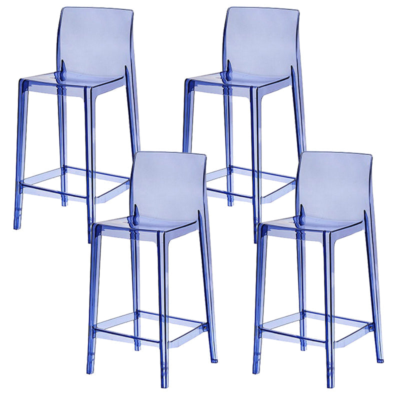 Industrial Plasticr Bar-stool Square Seat Counter Bar Stool with Plastic Legs Blue 4 Piece Set Counter Stool(26"H) Clearhalo 'Bar Furniture' 'Bar Stools' 'bar_stools' 'furn' 'furn_bar_stools' 'Furniture' 'Kitchen & Dining Furniture' 6187052