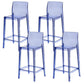 Industrial Plasticr Bar-stool Square Seat Counter Bar Stool with Plastic Legs Blue 4 Piece Set Bar Stool(30"H) Clearhalo 'Bar Furniture' 'Bar Stools' 'bar_stools' 'furn' 'furn_bar_stools' 'Furniture' 'Kitchen & Dining Furniture' 6187056