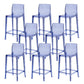 Industrial Plasticr Bar-stool Square Seat Counter Bar Stool with Plastic Legs Blue 8 Piece Set Bar Stool(30"H) Clearhalo 'Bar Furniture' 'Bar Stools' 'bar_stools' 'furn' 'furn_bar_stools' 'Furniture' 'Kitchen & Dining Furniture' 6187057