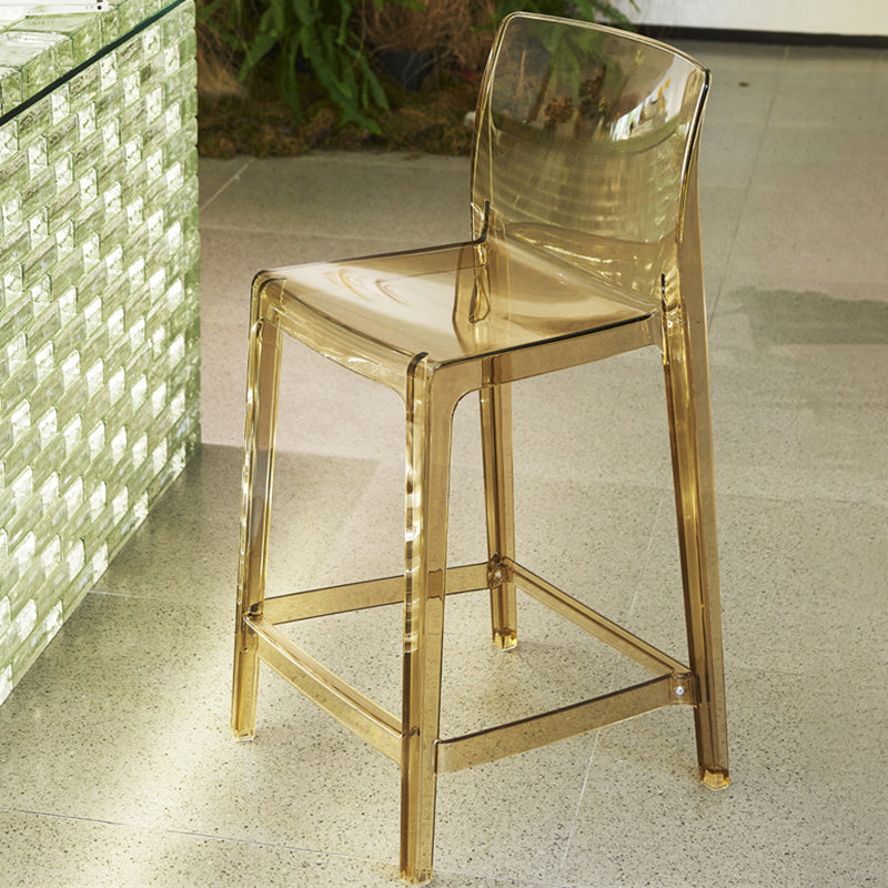 Industrial Plasticr Bar-stool Square Seat Counter Bar Stool with Plastic Legs Clearhalo 'Bar Furniture' 'Bar Stools' 'bar_stools' 'furn' 'furn_bar_stools' 'Furniture' 'Kitchen & Dining Furniture' 6187062