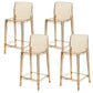 Industrial Plasticr Bar-stool Square Seat Counter Bar Stool with Plastic Legs Amber 4 Piece Set Counter Stool(26"H) Clearhalo 'Bar Furniture' 'Bar Stools' 'bar_stools' 'furn' 'furn_bar_stools' 'Furniture' 'Kitchen & Dining Furniture' 6187068