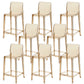Industrial Plasticr Bar-stool Square Seat Counter Bar Stool with Plastic Legs Amber 8 Piece Set Counter Stool(26"H) Clearhalo 'Bar Furniture' 'Bar Stools' 'bar_stools' 'furn' 'furn_bar_stools' 'Furniture' 'Kitchen & Dining Furniture' 6187070