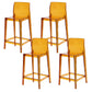 Industrial Plasticr Bar-stool Square Seat Counter Bar Stool with Plastic Legs Tan 4 Piece Set Counter Stool(26"H) Clearhalo 'Bar Furniture' 'Bar Stools' 'bar_stools' 'furn' 'furn_bar_stools' 'Furniture' 'Kitchen & Dining Furniture' 6187077