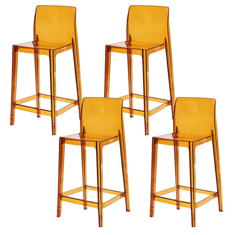 Industrial Plasticr Bar-stool Square Seat Counter Bar Stool with Plastic Legs Tan 4 Piece Set Counter Stool(26"H) Clearhalo 'Bar Furniture' 'Bar Stools' 'bar_stools' 'furn' 'furn_bar_stools' 'Furniture' 'Kitchen & Dining Furniture' 6187077