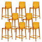 Industrial Plasticr Bar-stool Square Seat Counter Bar Stool with Plastic Legs Tan 8 Piece Set Bar Stool(30"H) Clearhalo 'Bar Furniture' 'Bar Stools' 'bar_stools' 'furn' 'furn_bar_stools' 'Furniture' 'Kitchen & Dining Furniture' 6187080