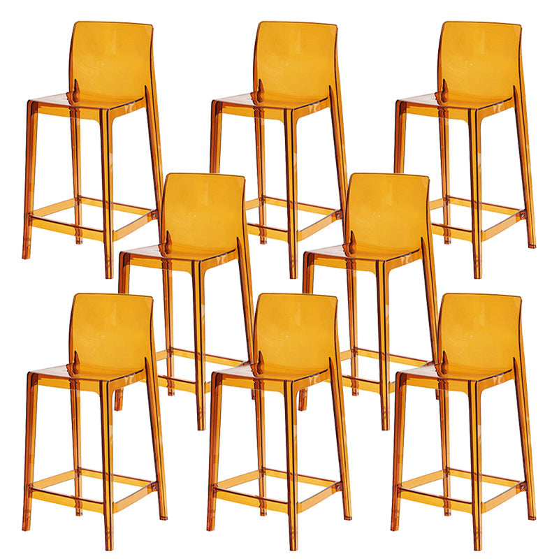 Industrial Plasticr Bar-stool Square Seat Counter Bar Stool with Plastic Legs Tan 8 Piece Set Bar Stool(30"H) Clearhalo 'Bar Furniture' 'Bar Stools' 'bar_stools' 'furn' 'furn_bar_stools' 'Furniture' 'Kitchen & Dining Furniture' 6187080