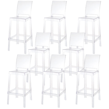 Industrial Style Plasticr Bar-stool Square Seat Counter Bar Stool with Plastic Legs