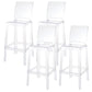 Industrial Style Plasticr Bar-stool Square Seat Counter Bar Stool with Plastic Legs