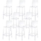 Industrial Style Plasticr Bar-stool Square Seat Counter Bar Stool with Plastic Legs