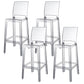 Industrial Style Plasticr Bar-stool Square Seat Counter Bar Stool with Plastic Legs
