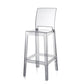 Industrial Style Plasticr Bar-stool Square Seat Counter Bar Stool with Plastic Legs