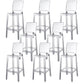 Industrial Style Plasticr Bar-stool Square Seat Counter Bar Stool with Plastic Legs