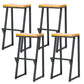 Contemporary Wood Counter Stools Metal Bar Stool for Home Use 4 Piece Set Bar Stool (28" H) Clearhalo 'Bar Furniture' 'Bar Stools' 'bar_stools' 'furn' 'furn_bar_stools' 'Furniture' 'Kitchen & Dining Furniture' 6187122