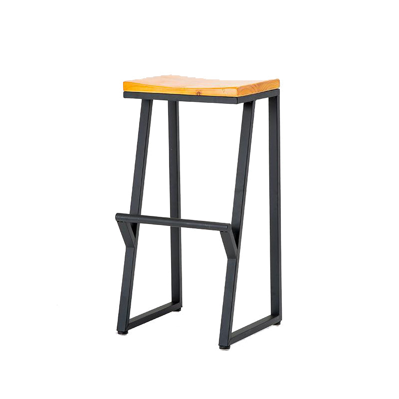 Contemporary Wood Counter Stools Metal Bar Stool for Home Use Clearhalo 'Bar Furniture' 'Bar Stools' 'bar_stools' 'furn' 'furn_bar_stools' 'Furniture' 'Kitchen & Dining Furniture' 6187125
