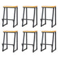 Contemporary Wood Counter Stools Metal Bar Stool for Home Use 6 Piece Set Counter Stool(26"H) Clearhalo 'Bar Furniture' 'Bar Stools' 'bar_stools' 'furn' 'furn_bar_stools' 'Furniture' 'Kitchen & Dining Furniture' 6187131