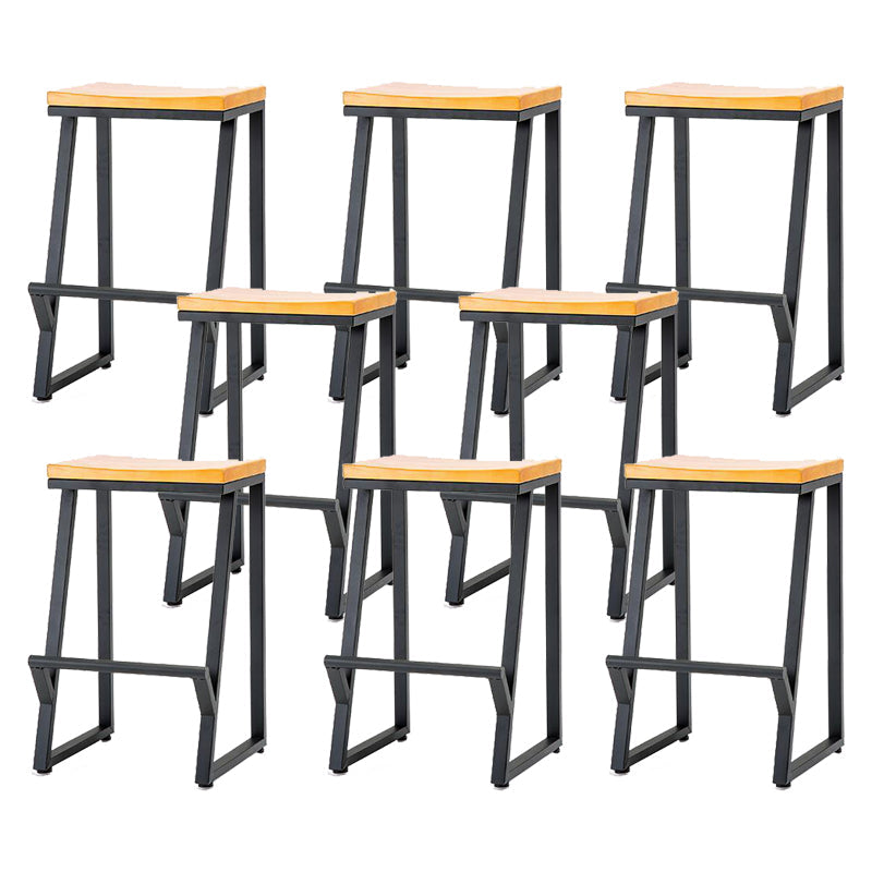 Contemporary Wood Counter Stools Metal Bar Stool for Home Use 8 Piece Set Counter Stool(26"H) Clearhalo 'Bar Furniture' 'Bar Stools' 'bar_stools' 'furn' 'furn_bar_stools' 'Furniture' 'Kitchen & Dining Furniture' 6187132