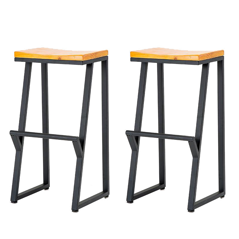Contemporary Wood Counter Stools Metal Bar Stool for Home Use 2 Piece Set Bar Stool(30"H) Clearhalo 'Bar Furniture' 'Bar Stools' 'bar_stools' 'furn' 'furn_bar_stools' 'Furniture' 'Kitchen & Dining Furniture' 6187133